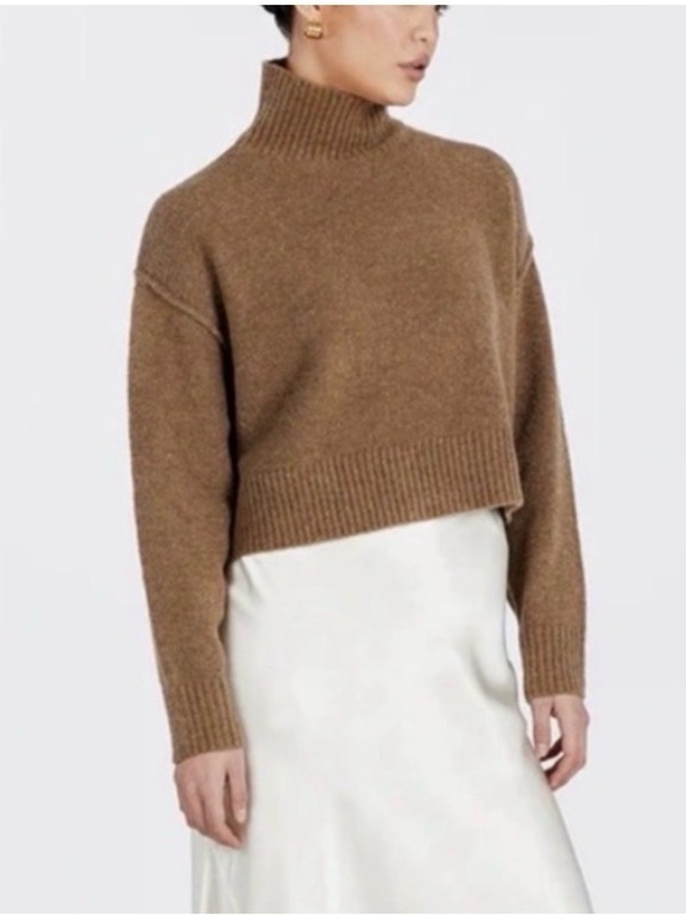 DISSH Cleo Mock Neck Cropped Boxy Sweater